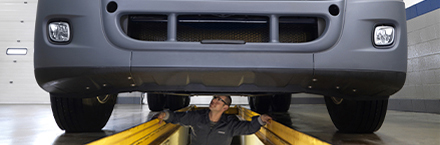 Truck technicians working