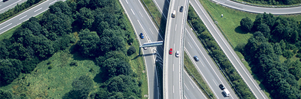Aerial View of a Highway Intersection