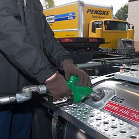 Tractor trailer fueling up